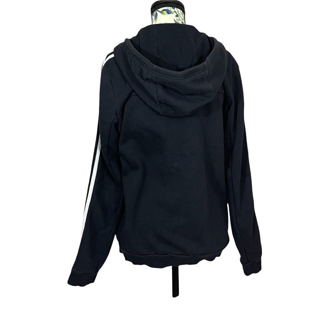 Adidas Zipper Hoodie Black/White Size S - Picture 2 of 2